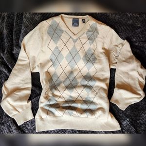 NWOT Arrow USA 1851 Argyle Tan & Grey Sweater Large Unisex
